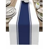 Navy Blue Table Runner Modern Stripes