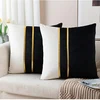 ZLINA Velvet Decorative Throw Pillow Covers Black White