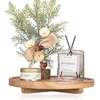 Round Decorative Wood Tray, Farmhouse Style