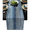 Blue Grey Table Runner Modern Art Farmhouse Linen