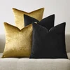 GIGIZAZA Pack of 4 Velvet Pillow Covers Black Gold