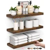 BAYKA Rustic Brown Bathroom Floating Shelves 3 Pack