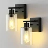 2 Pack Wall Sconces for Bathroom Matte Black Vanity Lights