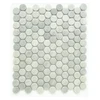 Tenedos Mint Grey Satin Porcelain Penny Round Mosaic Tile Sheet