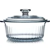 2.4QT Round Glass Casserole Dish with Lid Borosilicate