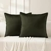 VAKADO Olive Green Velvet Throw Pillow Covers