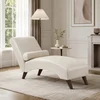 Clyrava Beige Bedroom Chaise Curved Lounge Chair