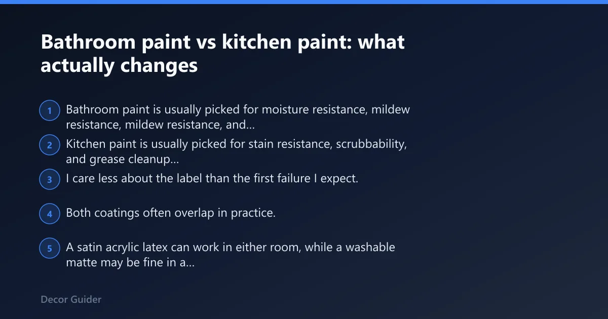 Steps: Bathroom paint vs kitchen paint: what actually changes