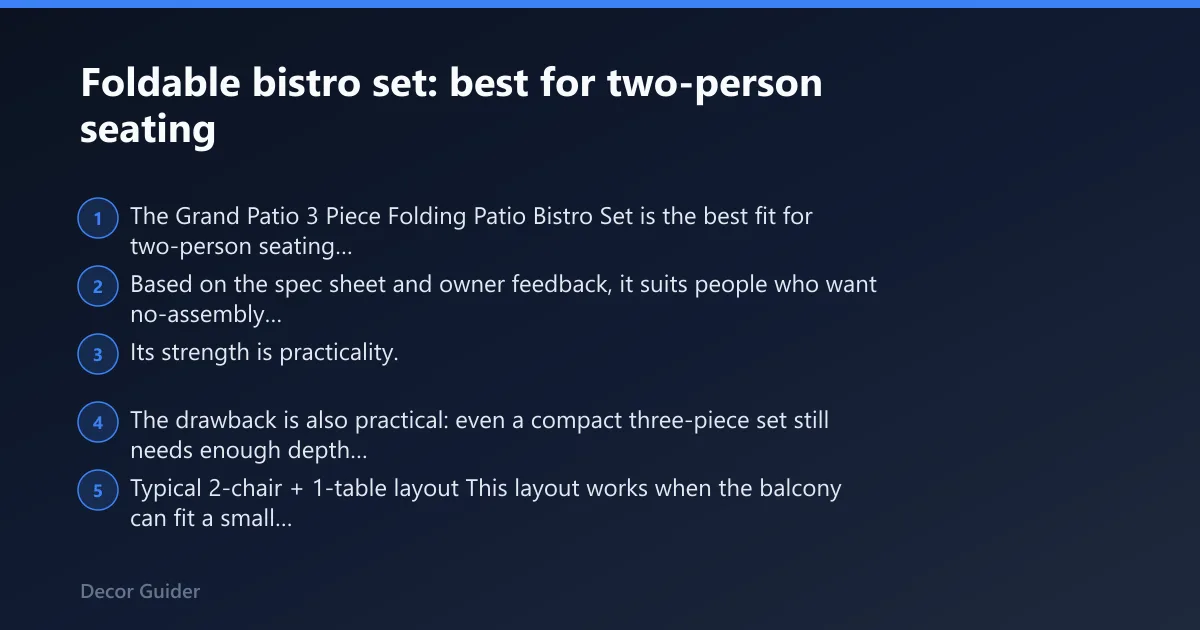 Steps: Foldable bistro set: best for two-person seating