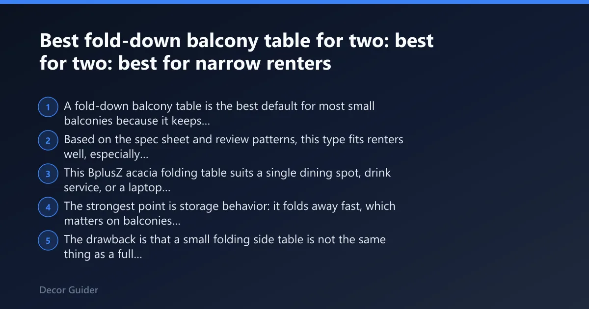 Steps: Best fold-down balcony table for two: best for narrow renters