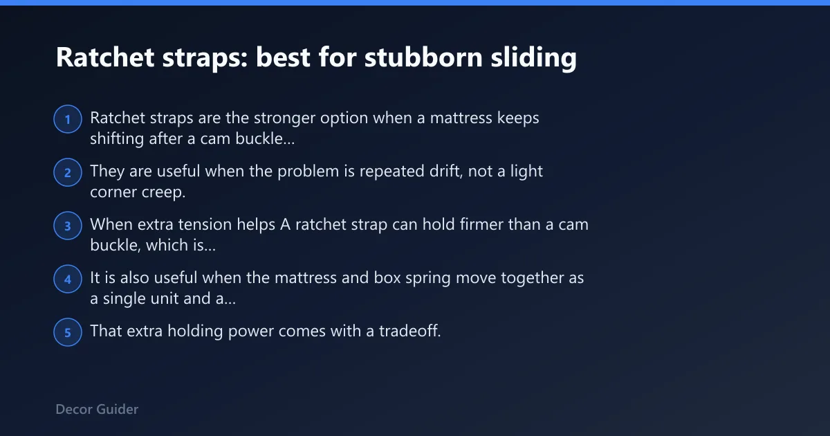 Steps: Ratchet straps: best for stubborn sliding