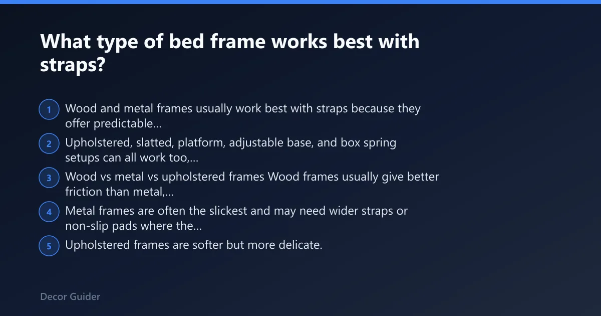 Steps: What type of bed frame works best with straps?