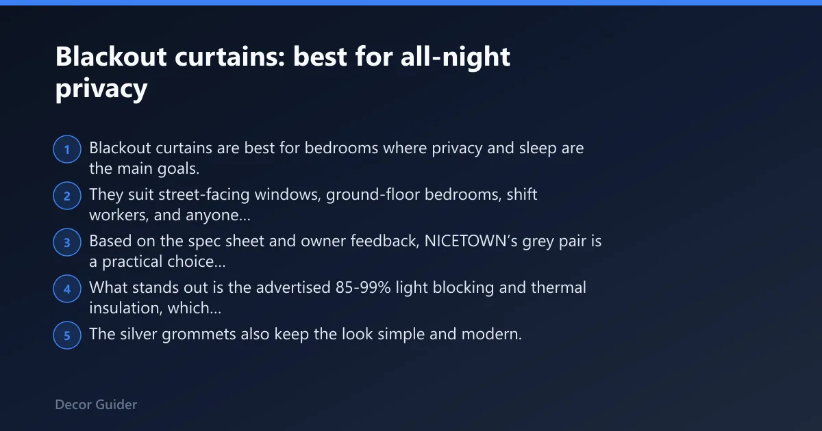 Steps: Blackout curtains: best for all-night privacy