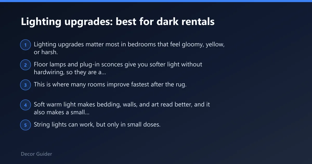 Steps: Lighting upgrades: best for dark rentals