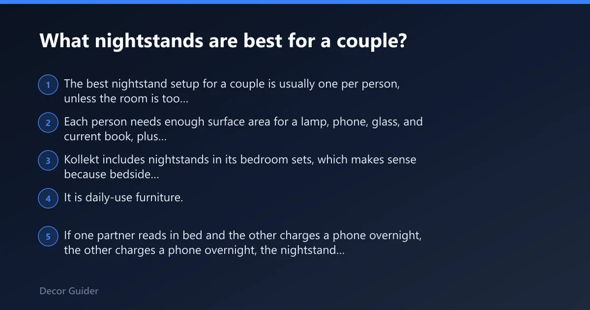 Steps: What nightstands are best for a couple?