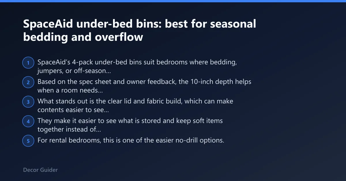 Steps: SpaceAid under-bed bins: best for seasonal bedding and overflow