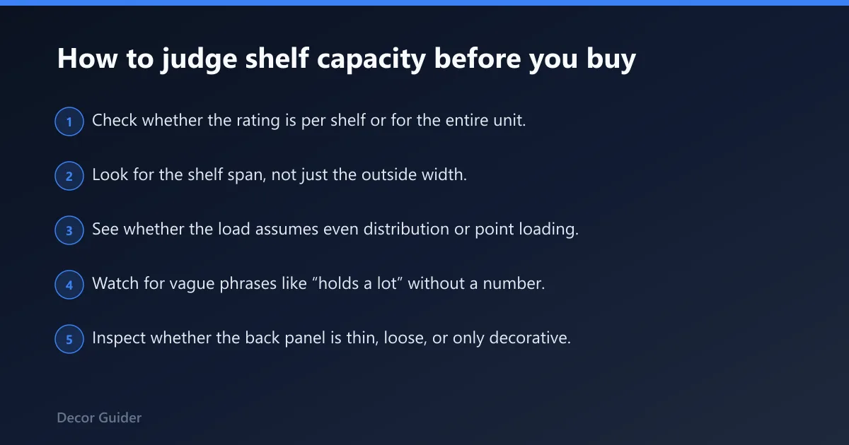 Steps: How to judge shelf capacity before you buy