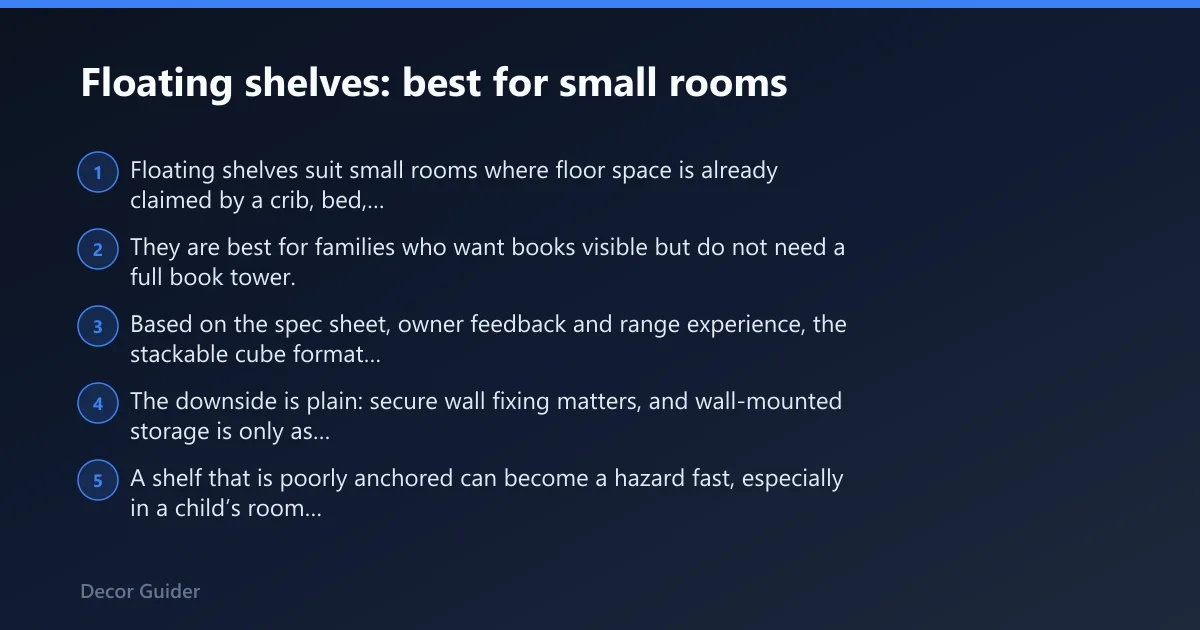 Steps: Floating shelves: best for small rooms