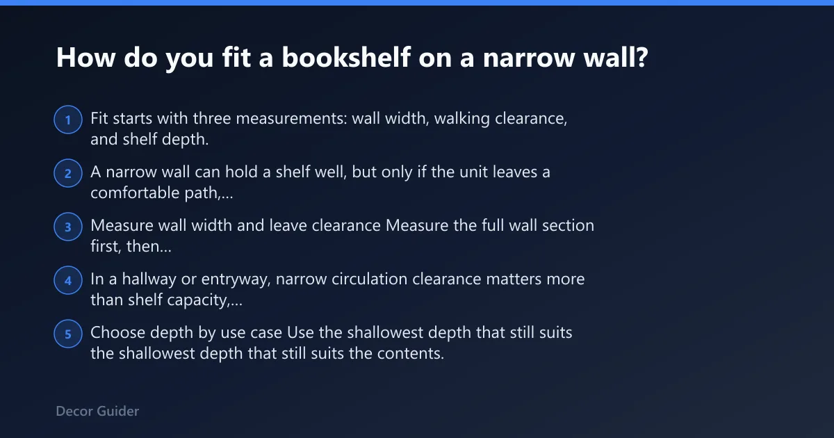 Steps: How do you fit a bookshelf on a narrow wall?