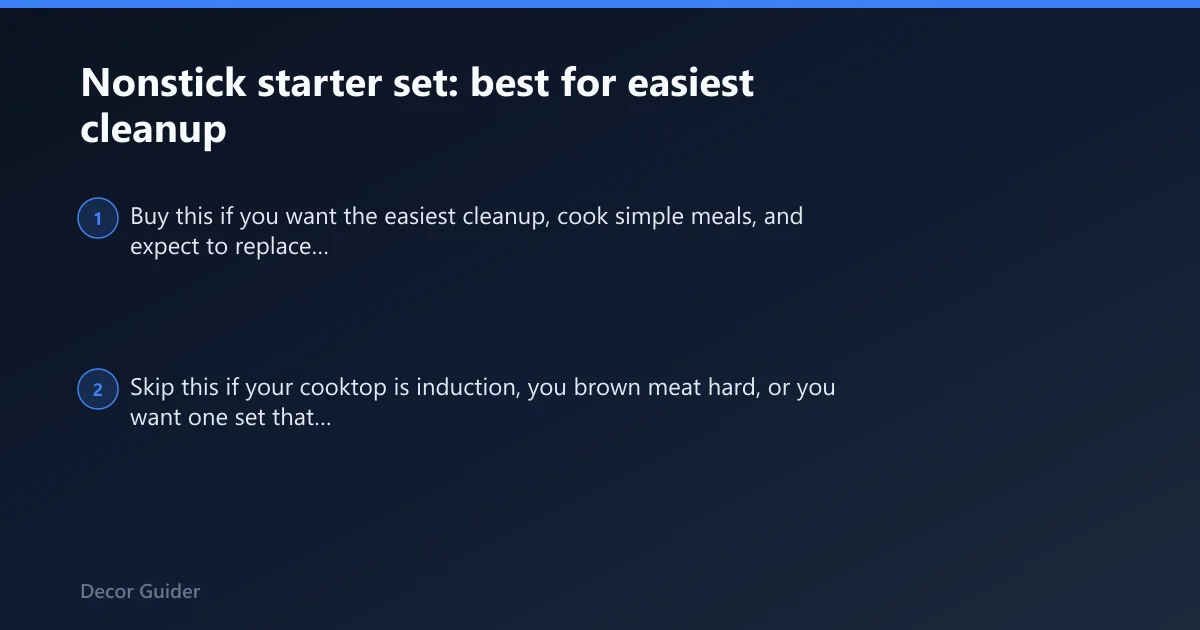 Steps: Nonstick starter set: best for easiest cleanup