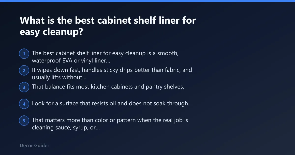 Steps: What is the best cabinet shelf liner for easy cleanup?