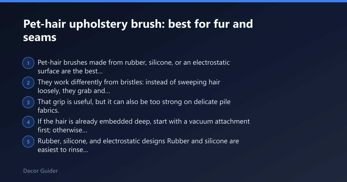 Steps: Pet-hair upholstery brush: best for fur and seams