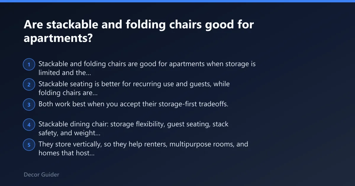 Steps: Are stackable and folding chairs good for apartments?