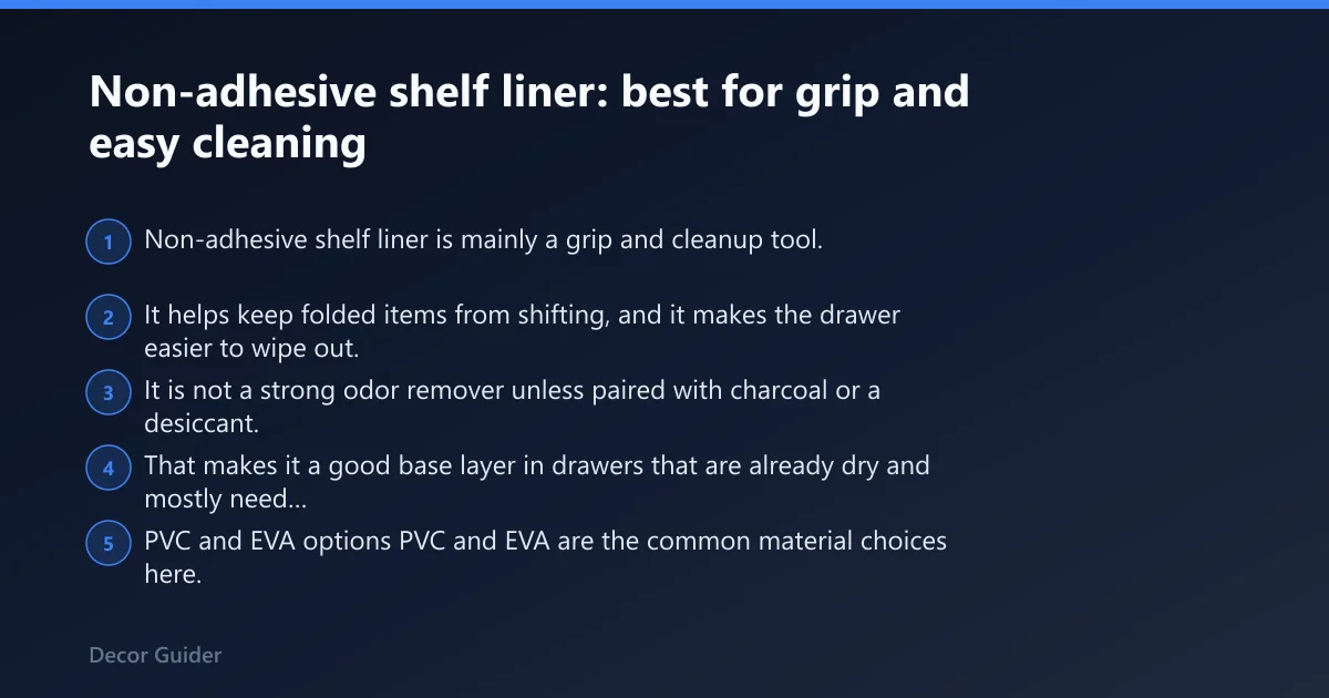 Steps: Non-adhesive shelf liner: best for grip and easy cleaning