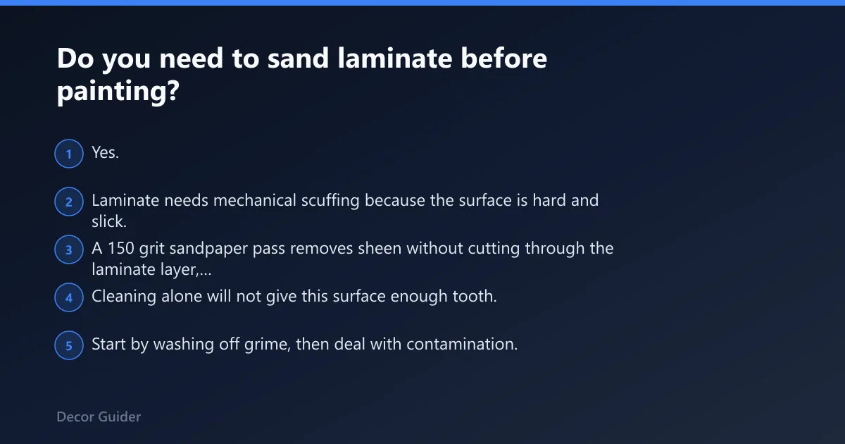 Steps: Do you need to sand laminate before painting?