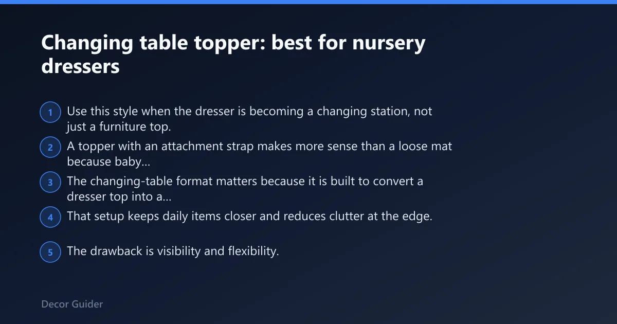 Steps: Changing table topper: best for nursery dressers