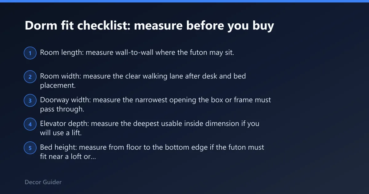 Steps: Dorm fit checklist: measure before you buy
