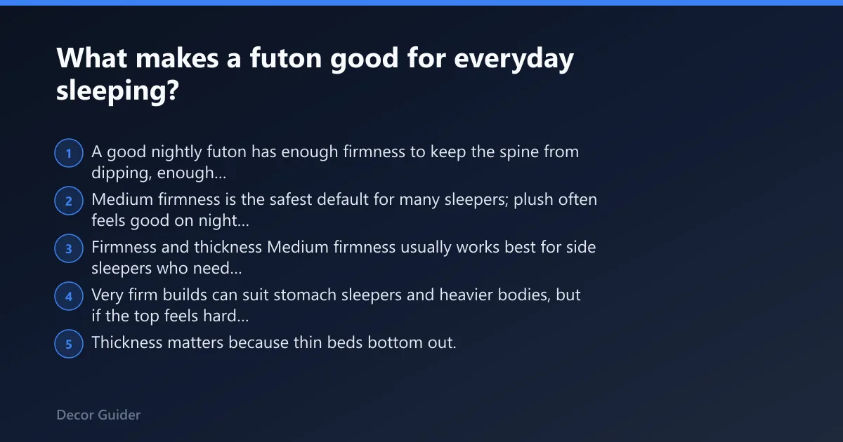 Steps: What makes a futon good for everyday sleeping?