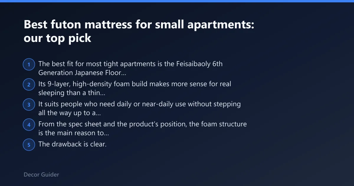 Steps: Best futon mattress for small apartments: our top pick