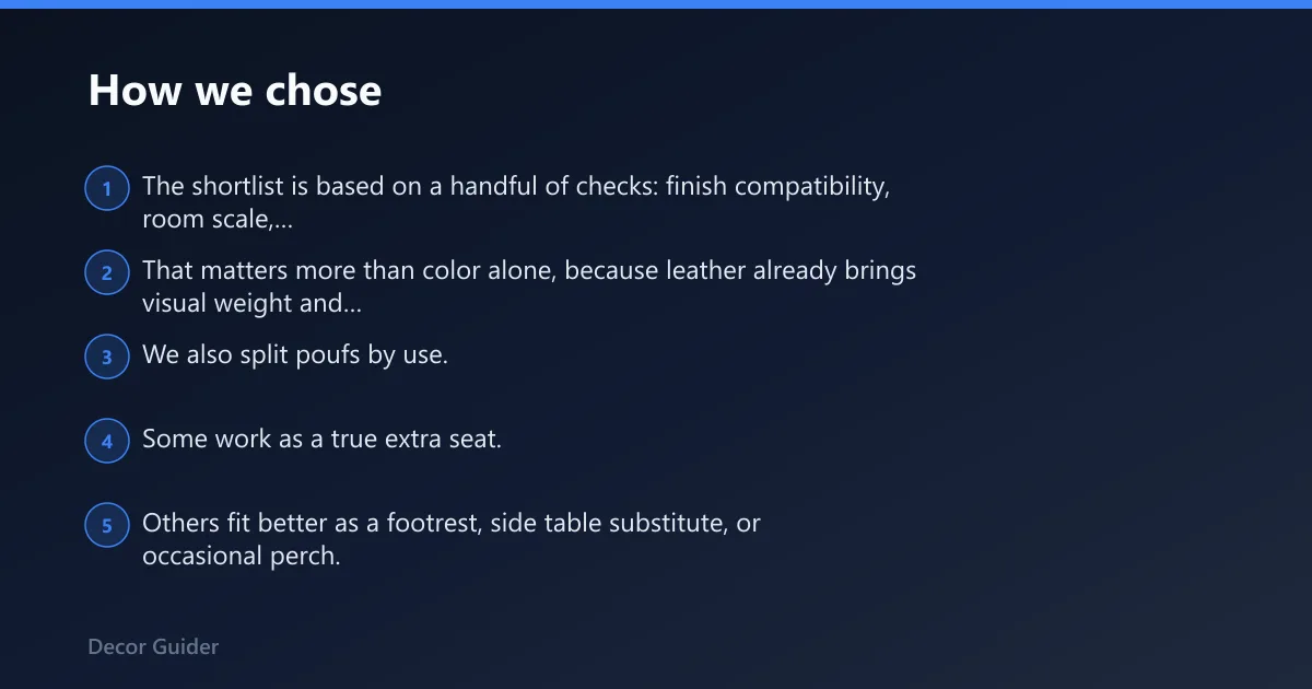 Steps: How we chose