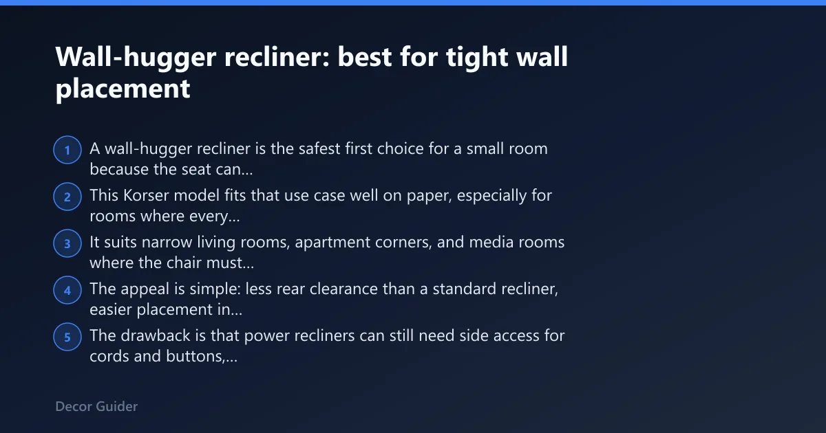 Steps: Wall-hugger recliner: best for tight wall placement