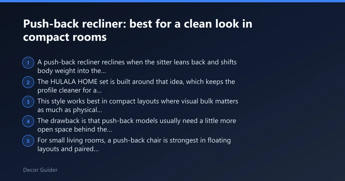 Steps: Push-back recliner: best for a clean look in compact rooms