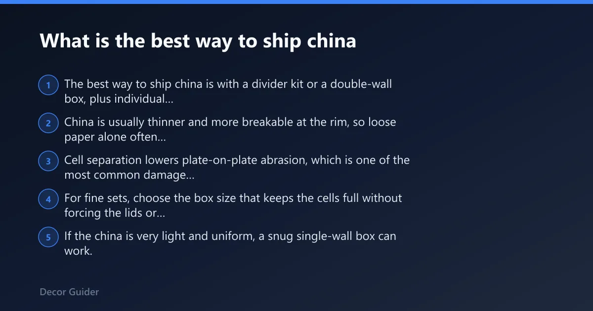 Steps: What is the best way to ship china