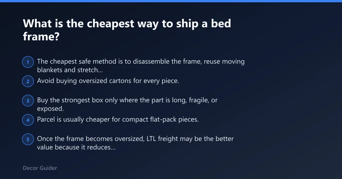Steps: What is the cheapest way to ship a bed frame?