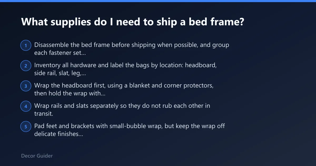 Steps: What supplies do I need to ship a bed frame?