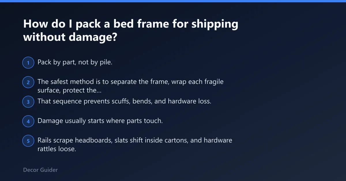 Steps: How do I pack a bed frame for shipping without damage?