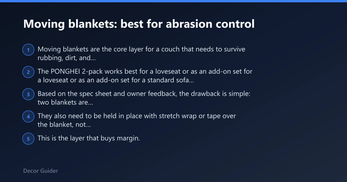 Steps: Moving blankets: best for abrasion control