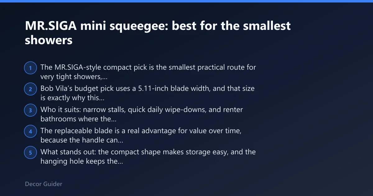 Steps: MR.SIGA mini squeegee: best for the smallest showers
