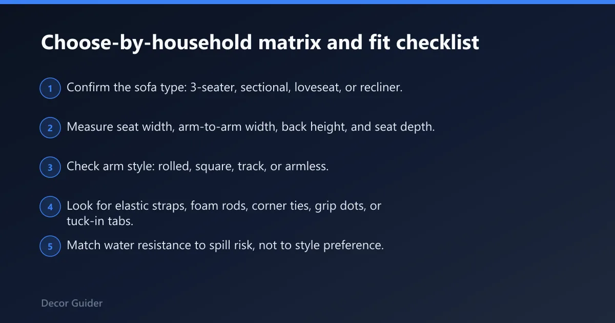 Steps: Choose-by-household matrix and fit checklist