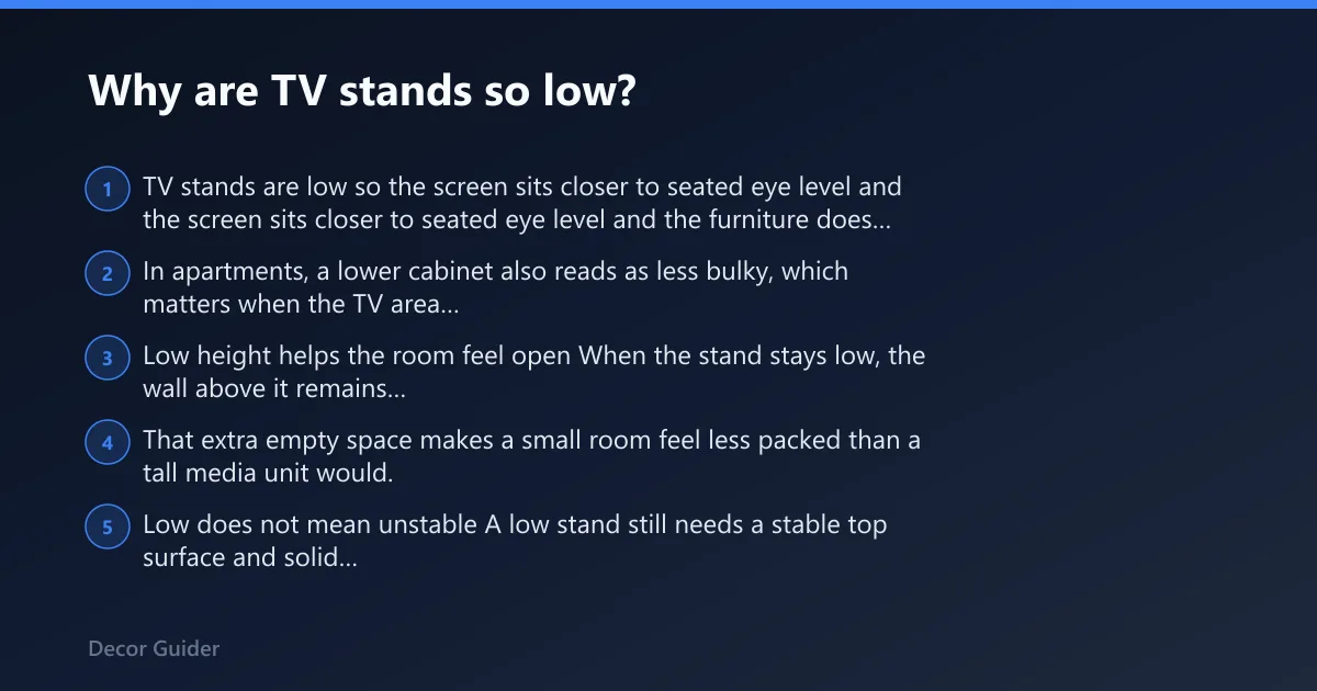 Steps: Why are TV stands so low?
