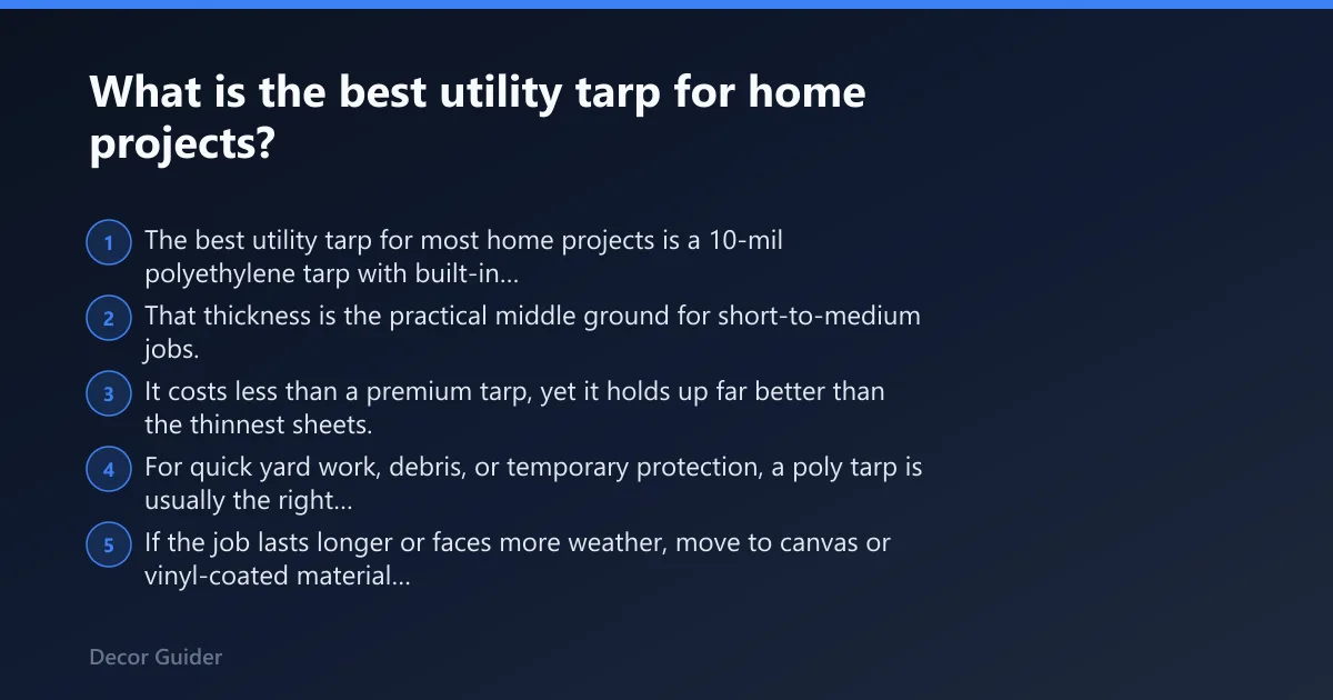 Steps: What is the best utility tarp for home projects?