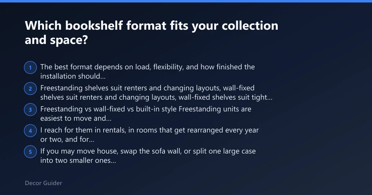 Steps: Which bookshelf format fits your collection and space?