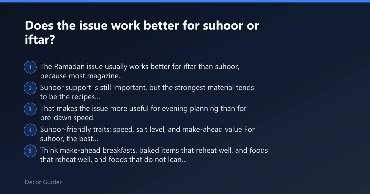 Steps: Does the issue work better for suhoor or iftar?