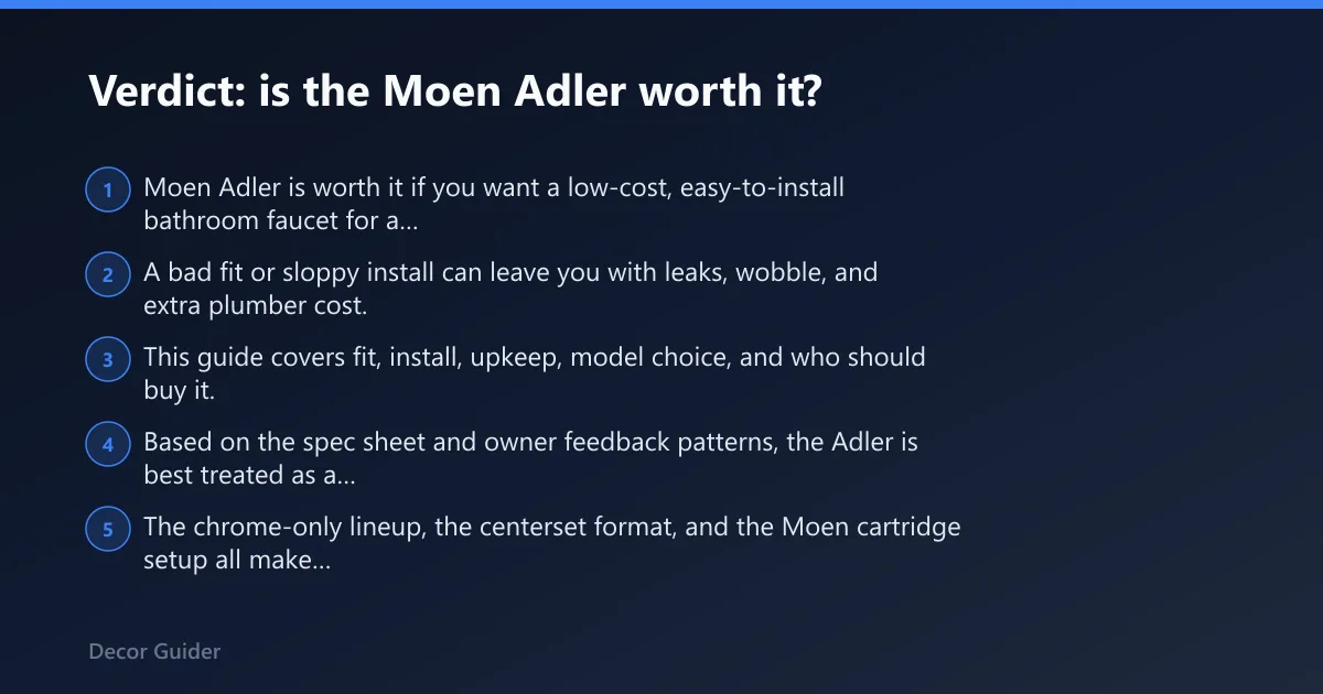 Steps: Verdict: is the Moen Adler worth it?