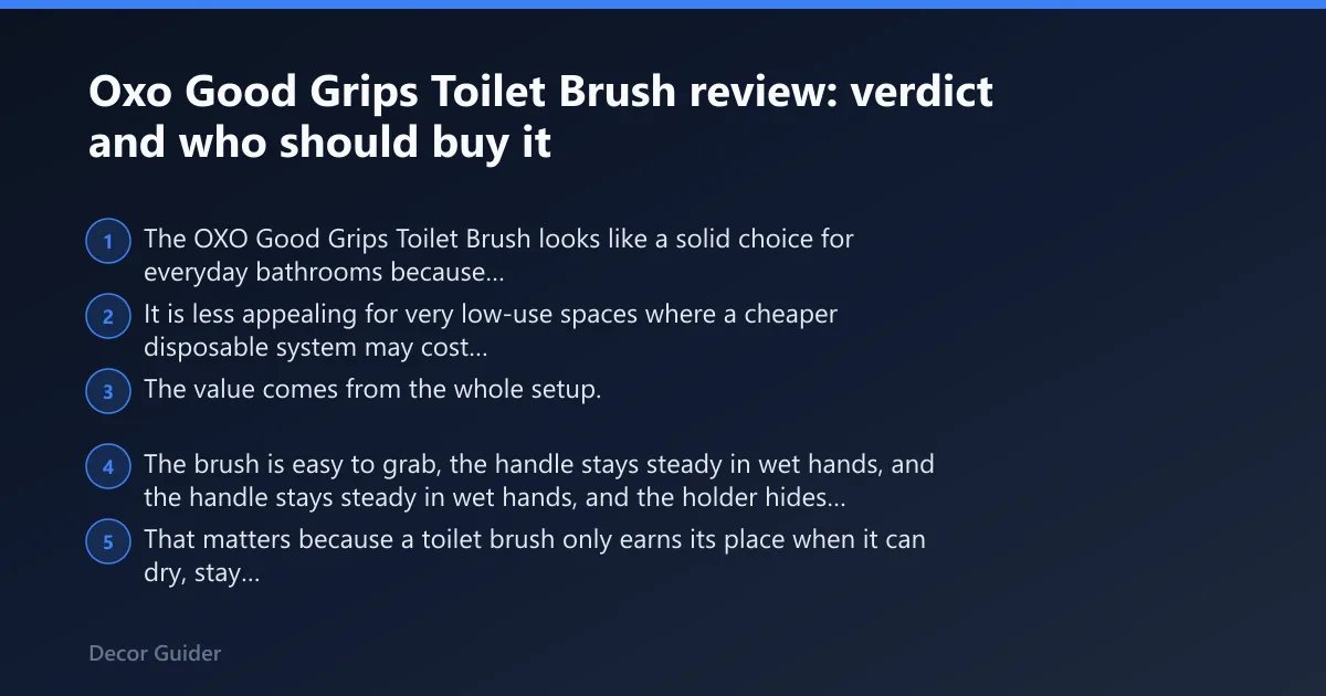 Steps: Oxo Good Grips Toilet Brush review: verdict and who should buy it