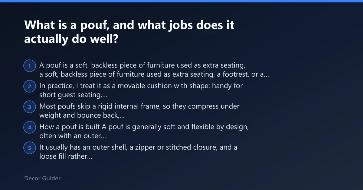 Steps: What is a pouf, and what jobs does it actually do well?